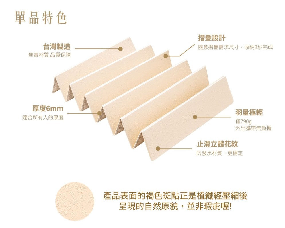 Comefree 植纖極輕摺疊瑜珈墊