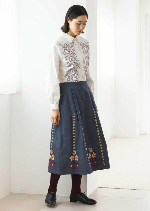 People Tree V&A 聯名織布刺繡長裙