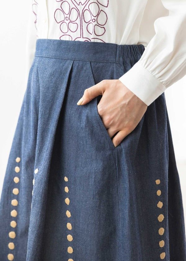 People Tree V&A 聯名織布刺繡長裙