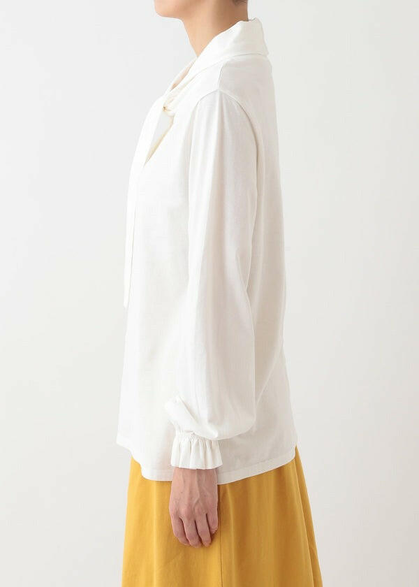 People Tree 有機棉蝴蝶結襯衫 - 白