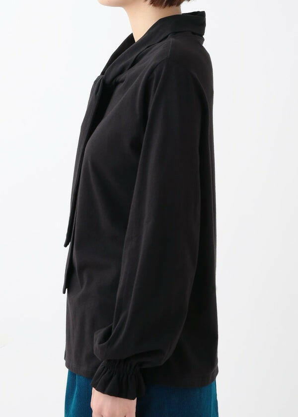 People Tree 有機棉蝴蝶結襯衫 - 黑