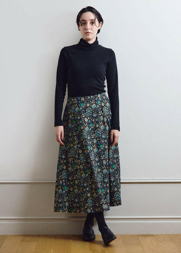 People Tree V&A 聯名有機棉緞面 Yasmin 傘狀長裙