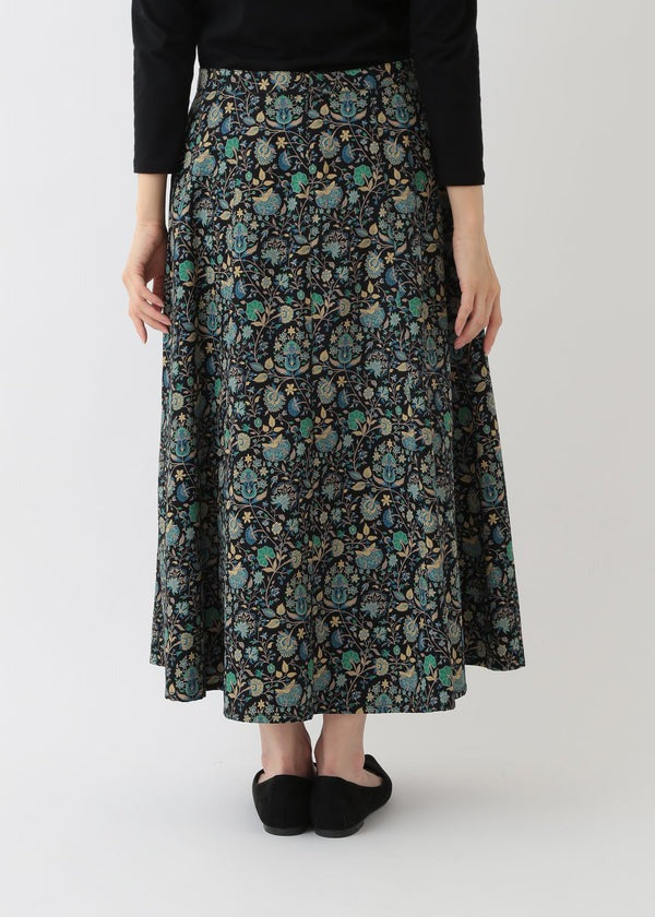 People Tree V&A 聯名有機棉緞面 Yasmin 傘狀長裙