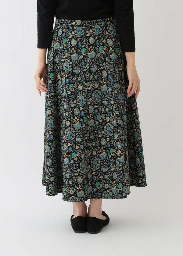 People Tree V&A 聯名有機棉緞面 Yasmin 傘狀長裙