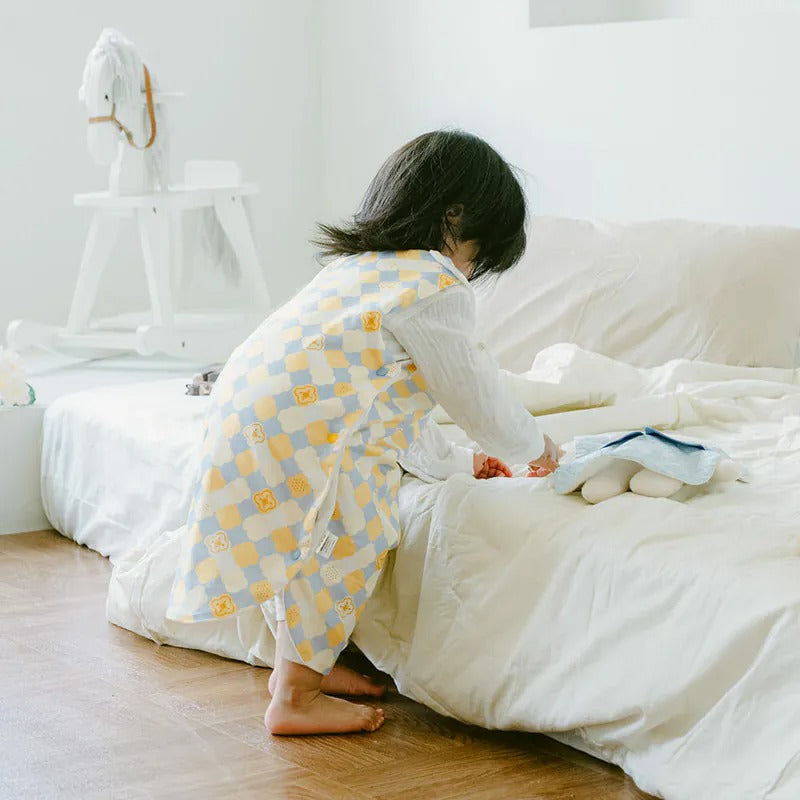 印花樂 寶寶彌月禮盒豪華3件組 - 玻璃海棠2號/俏皮黃藍