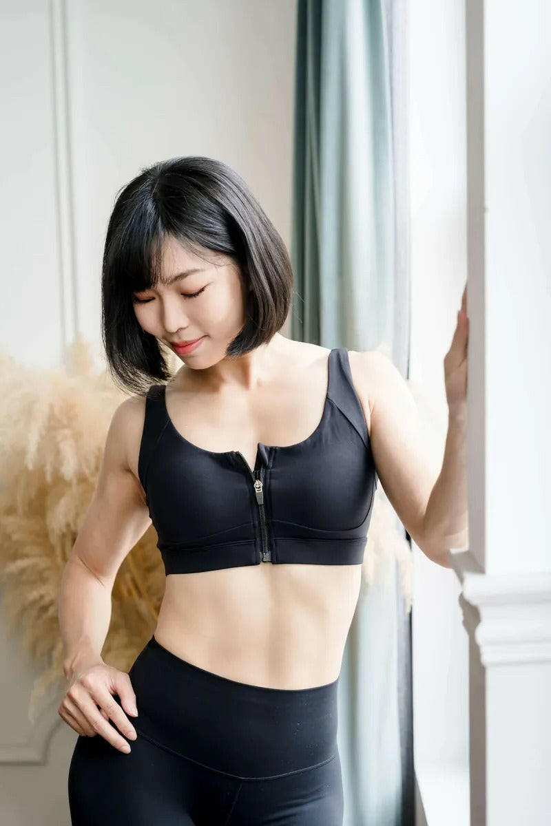 ASify 綿柔慕斯布 水星前開拉鍊 Bra - 溫柔黑 2.0