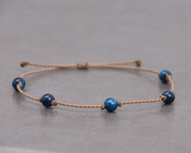 Tula Blue 男士極簡防水編織手環 - 天然原石系列