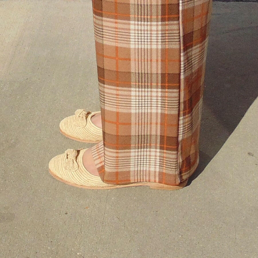 Proud Mary Footwear 摩洛哥手工大蝴蝶結編織平底鞋 - 自然色