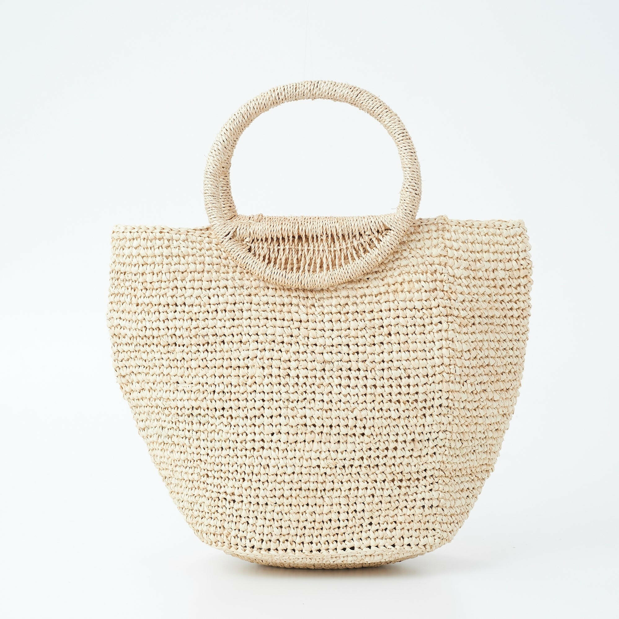 Sulci 清新冷調毛球編織拉菲草包