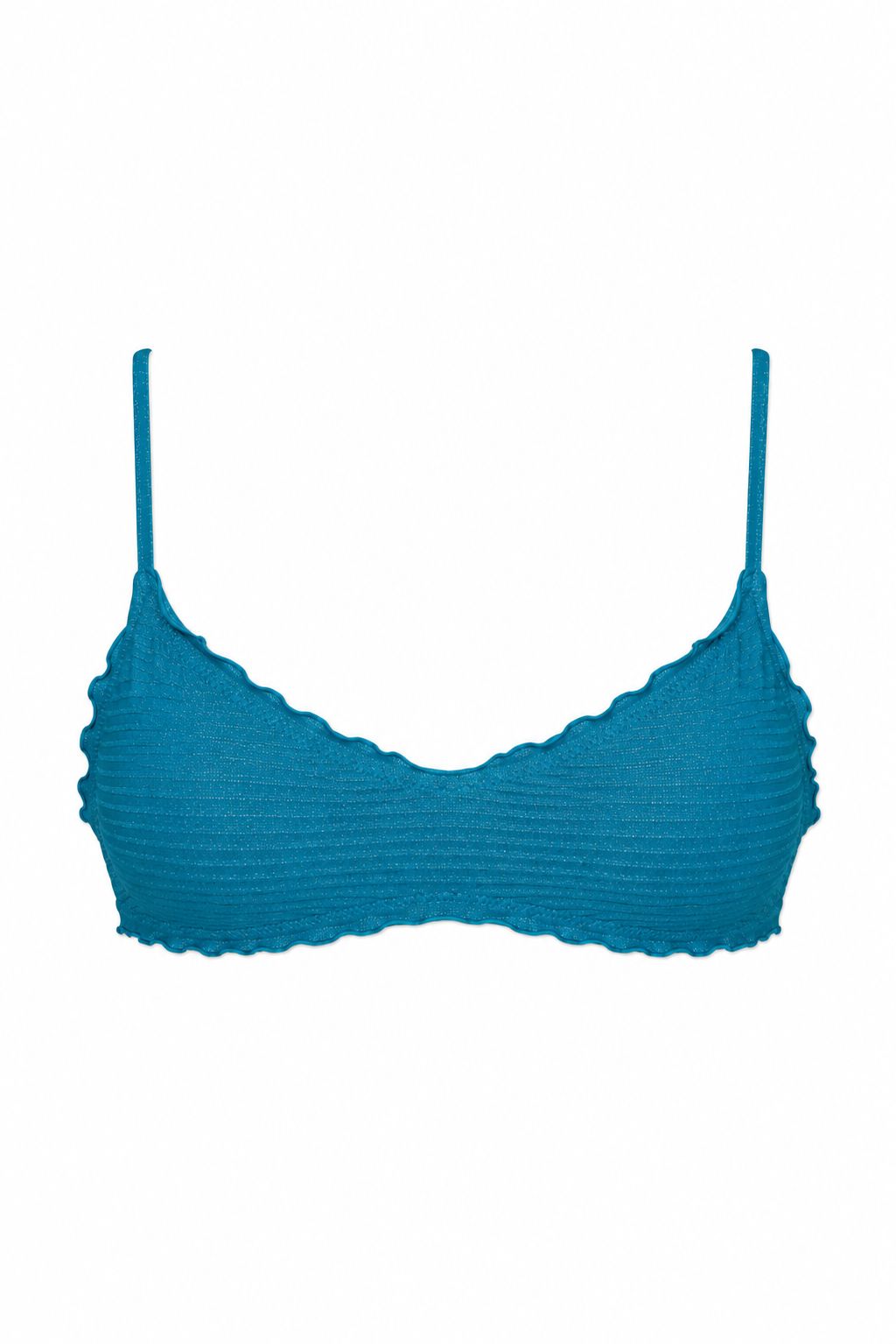 Paloma Top 荷葉邊綁帶比基尼上身 流光青 原廠圖片 2