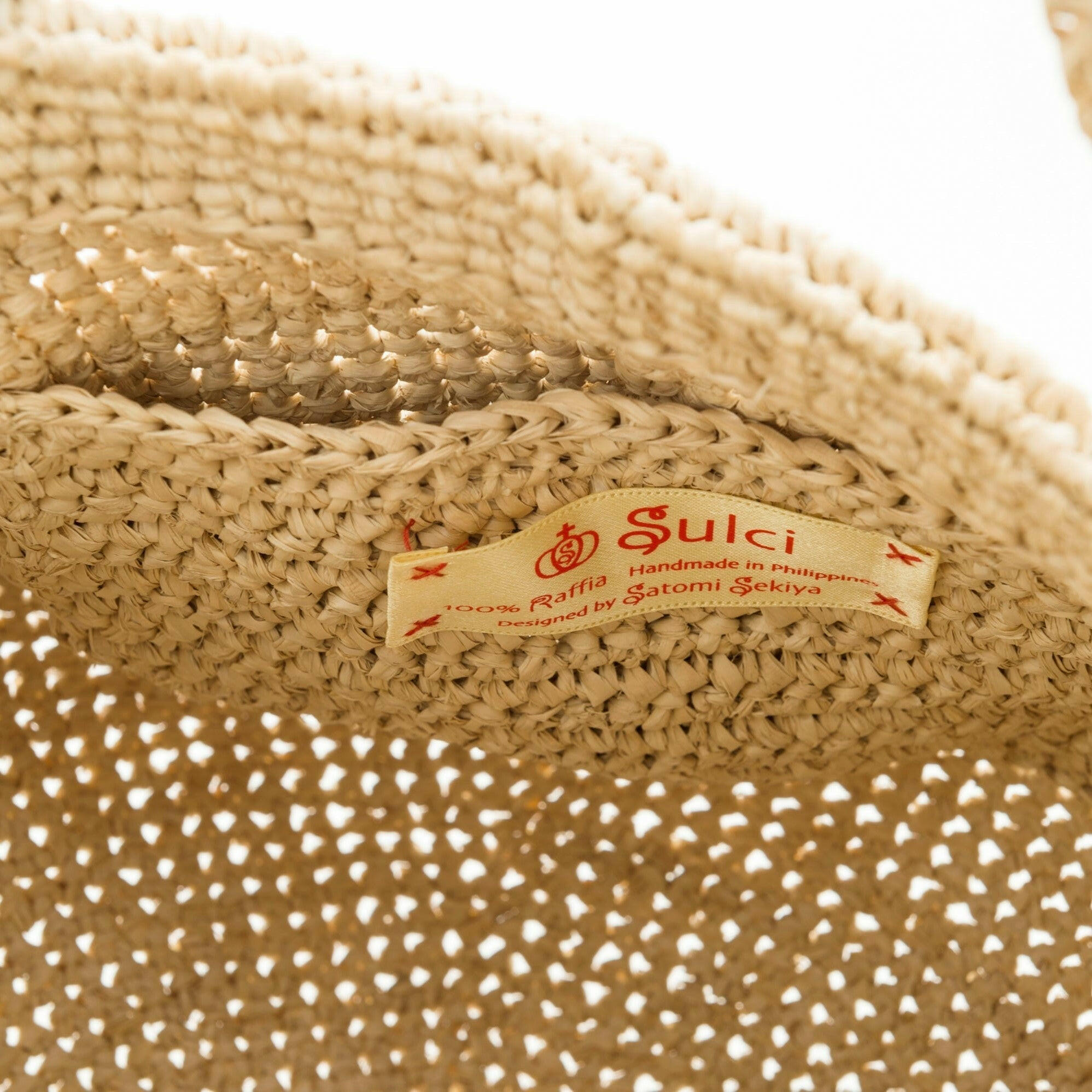 Sulci 立體圓弧抓皺編織拉菲草包