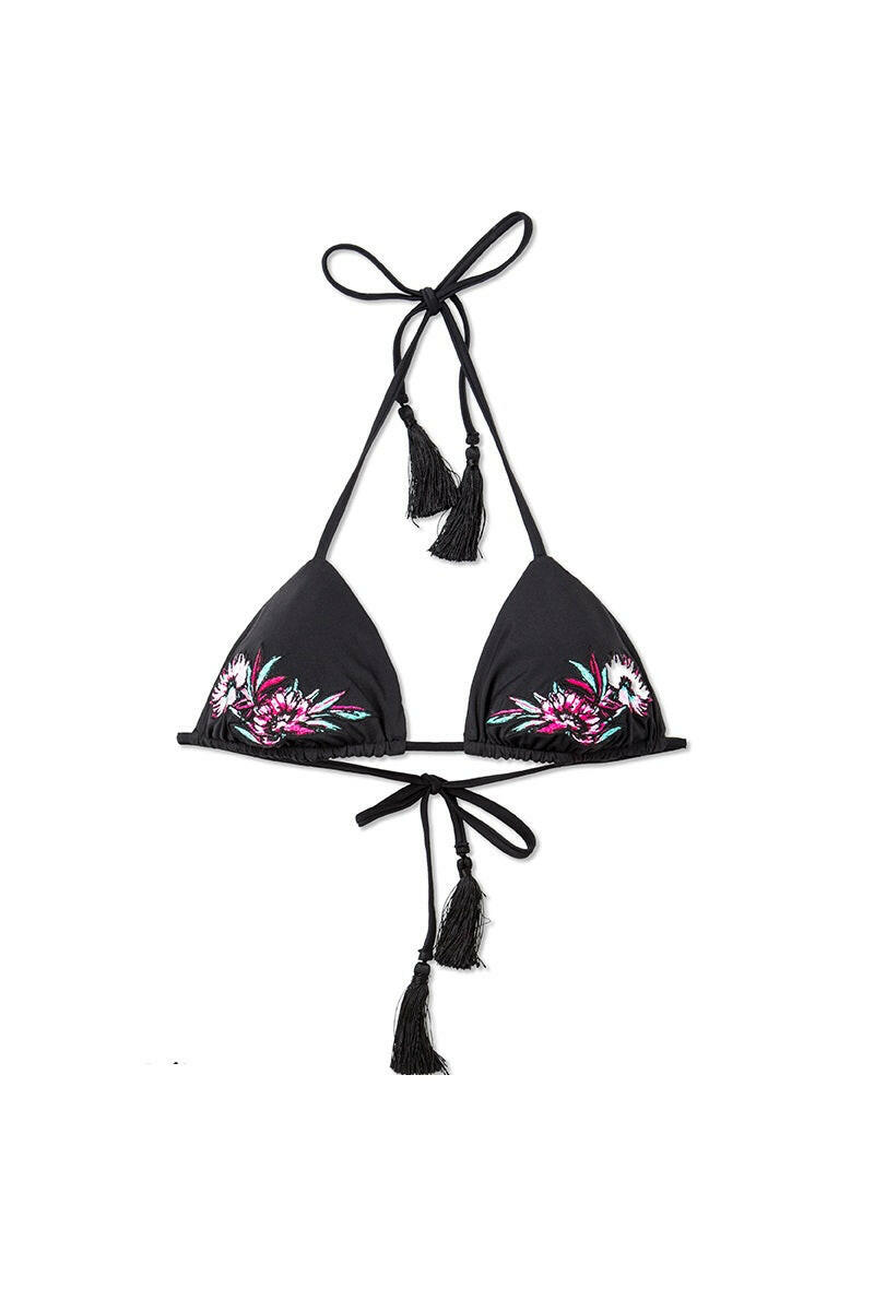 Aztec Island Isabella 比基尼上身以經典三角為造型,展現經典簡約的時尚趨勢,同時為刺繡細節留出更多創意空間。