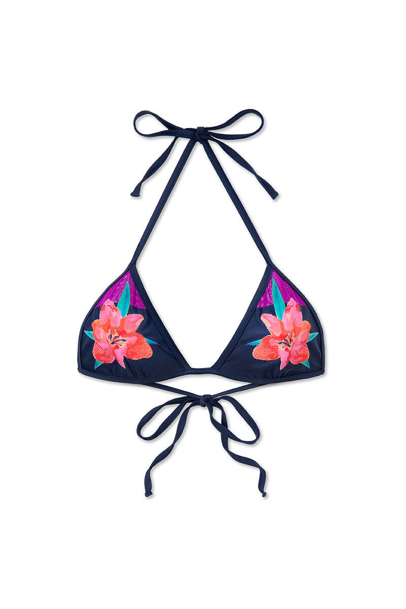 Hyper Tropical Dena 經典比基尼上身這款經典三角比基尼上衣加入大膽新演繹,展現性感魅力。