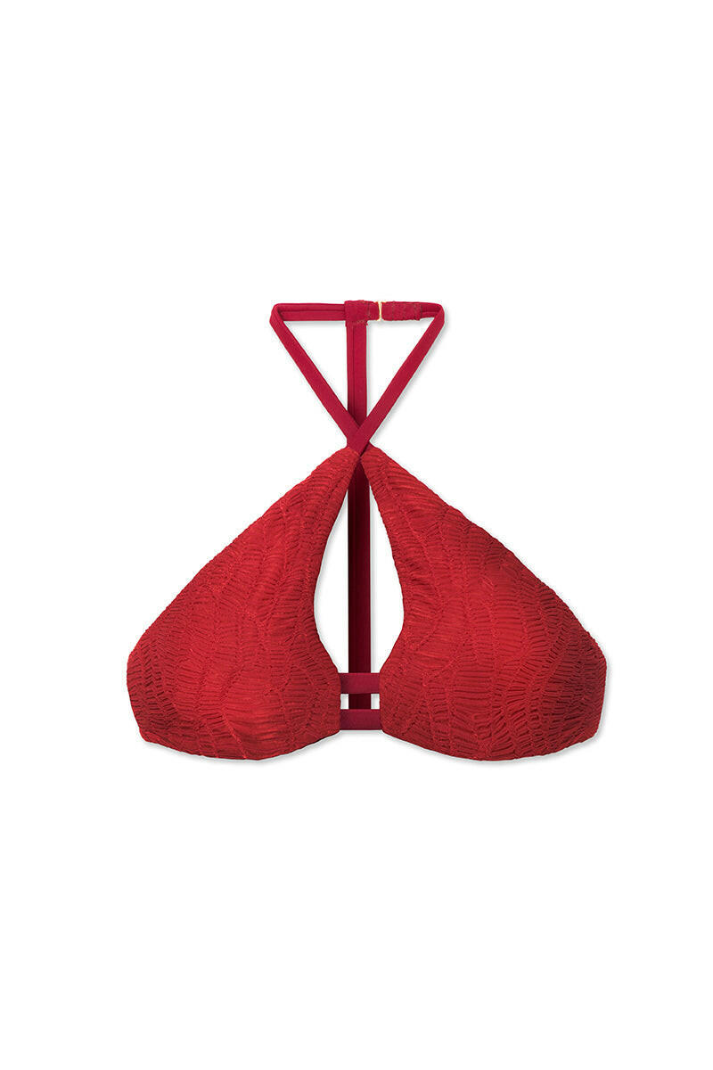 Copacabana Celine 經典比基尼上身性感的交叉前領圍脖上衣以鏤空設計展現若隱若現的魅力,背後採用T字型鏤空剪裁,大膽露背、吸睛十足。