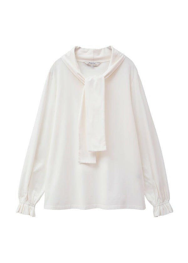People Tree 有機棉蝴蝶結襯衫 - 白