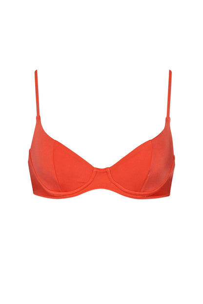 WET 熱浪潮光 - Sequoia Top 鋼圈式比基尼上身 熾陽橘 front