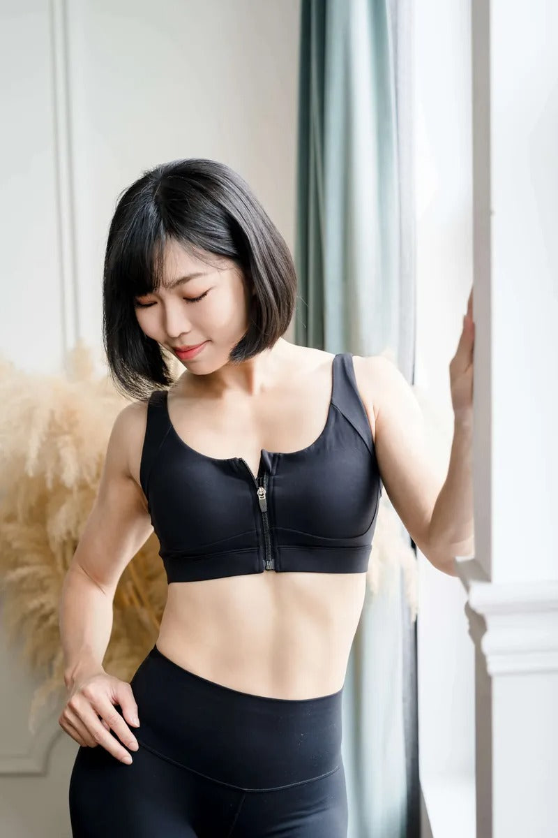 ASify 綿柔慕斯布 水星前開拉鍊 Bra - 溫柔黑 2.0