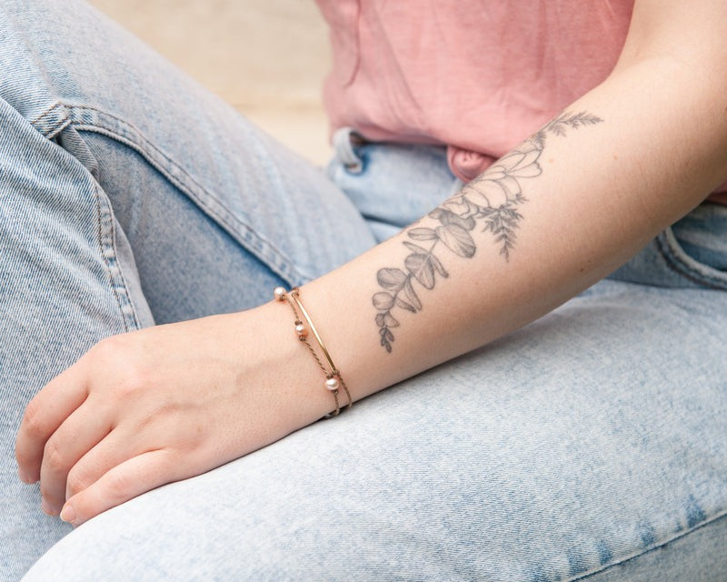 Tula Blue 極簡防水編織手環 - 14k 金