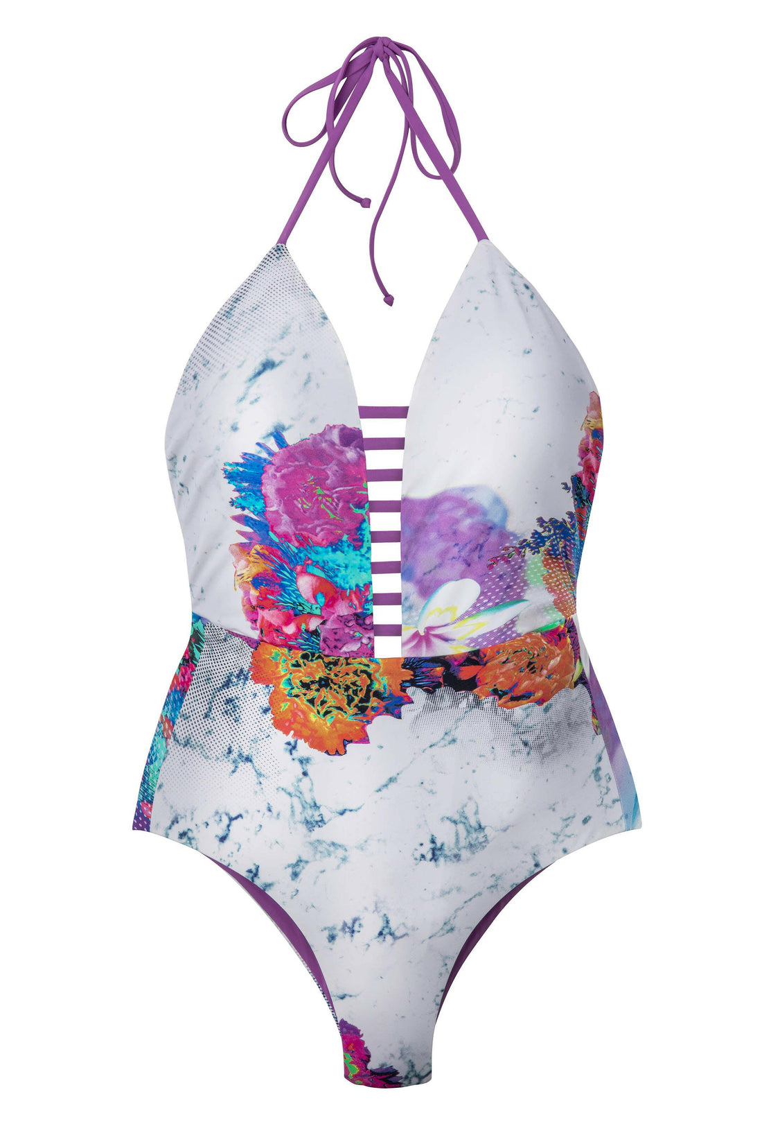 Electric Bloom Samantha 連身泳裝這款華麗的一件式連體泳裝兼具海灘與街頭風格,輕鬆切換時尚造型。