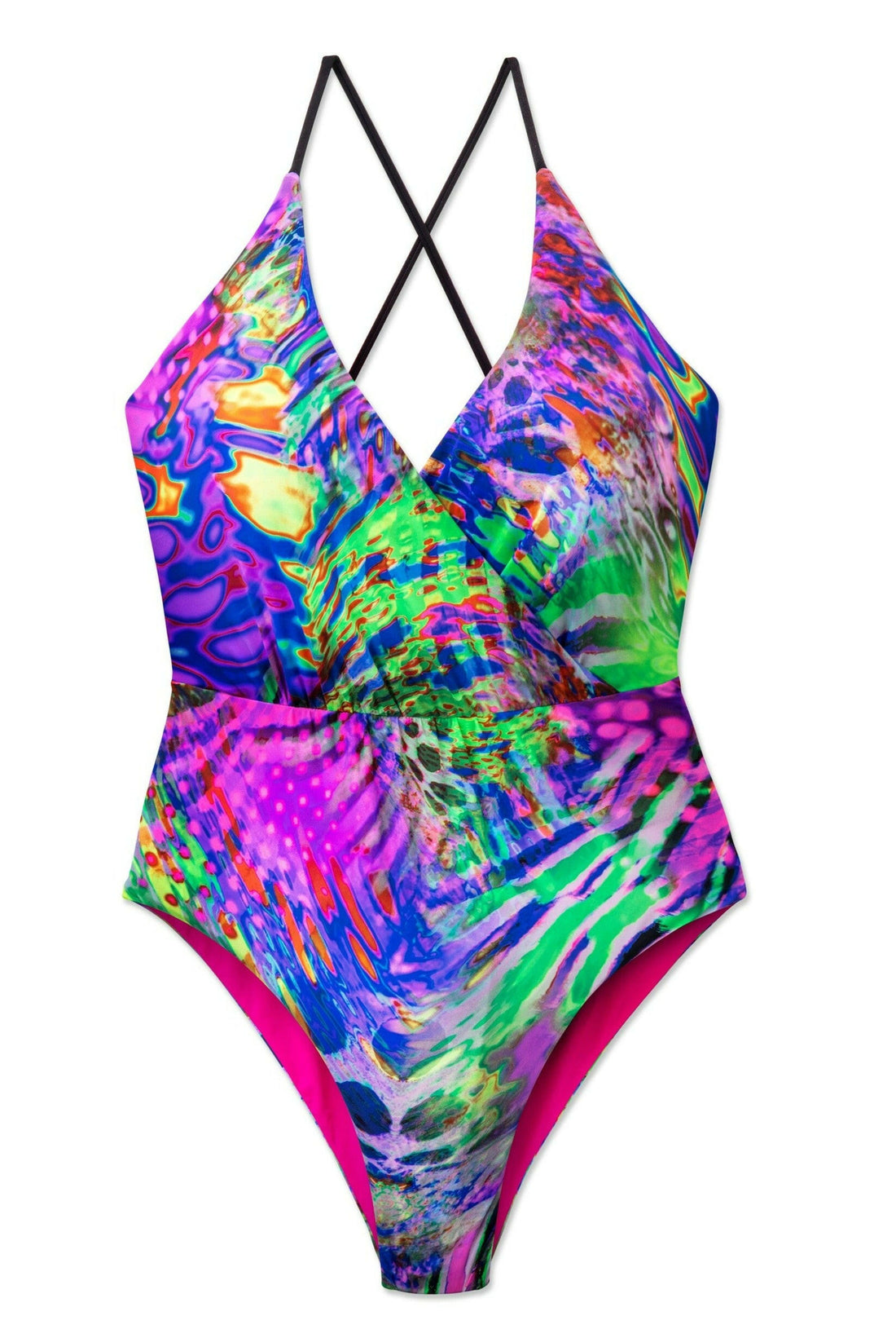 Isla De Ibiza Elsa 連身泳裝以前交疊設計與抓褶細節增添迷人魅力,完美勾勒身形。