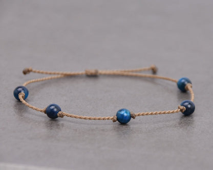 Tula Blue 男士極簡防水編織手環 - 天然原石系列