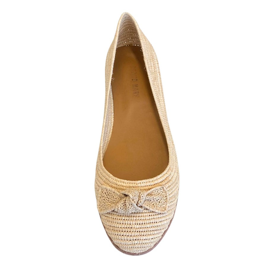 Proud Mary Footwear 摩洛哥手工大蝴蝶結編織平底鞋 - 自然色