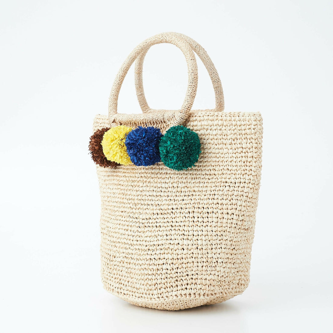 Sulci 清新冷調毛球編織拉菲草包