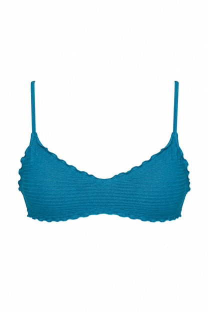 Paloma Top 荷葉邊綁帶比基尼上身 流光青 原廠圖片 2