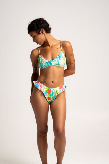 WET 曦光流影 - Farrah Bottom 甜美裙邊比基尼下身 熱帶叢林