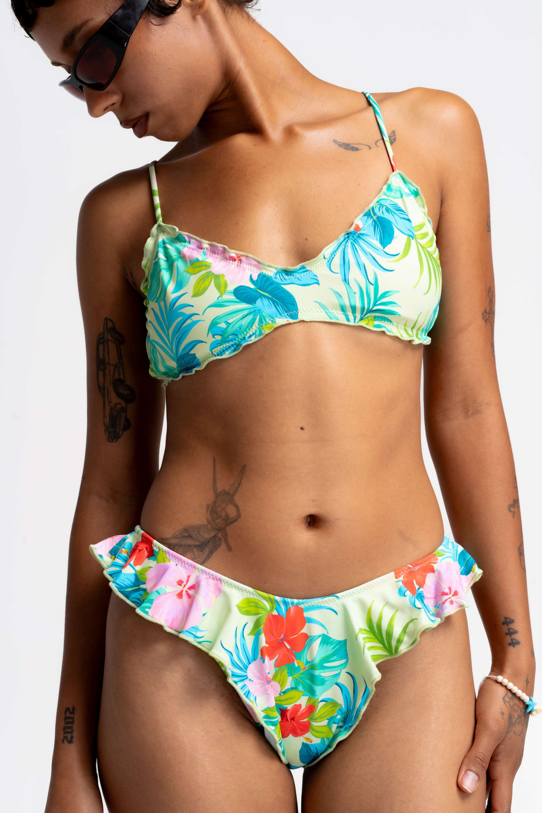 WET 曦光流影 - Paloma Top 荷葉邊經典比基尼上身 熱帶叢林