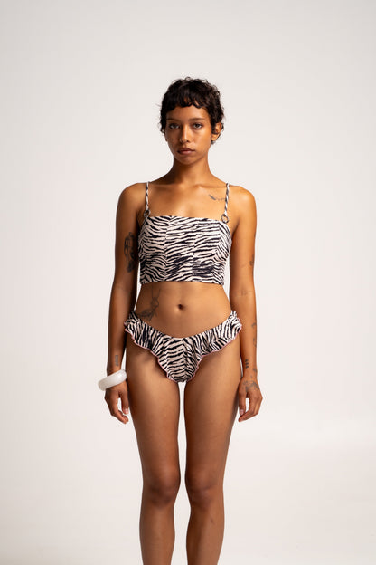 WET 曦光流影 - Farrah Bottom 甜美裙邊比基尼下身 白晝斑紋