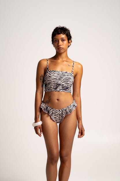 WET 曦光流影 - Farrah Bottom 甜美裙邊比基尼下身 白晝斑紋