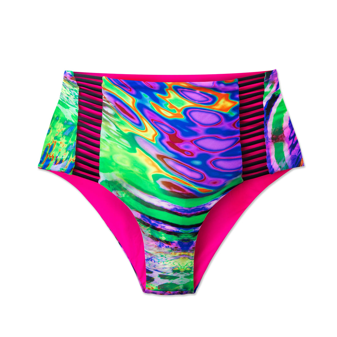 Isla De Ibiza Leonie 經典比基尼下身這款高腰比基尼下身以繽紛色彩搭配俏皮的側邊細帶設計,展現年輕活力與時尚感。